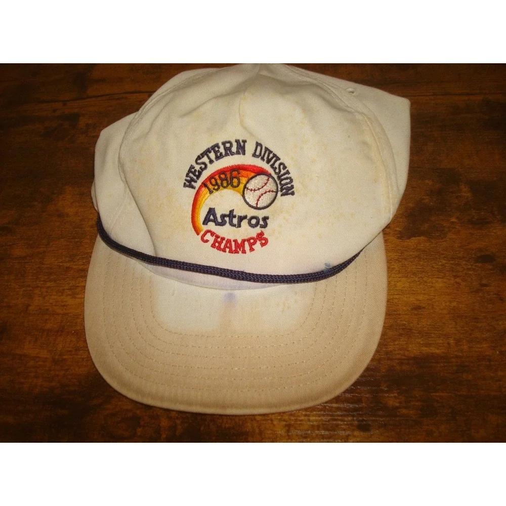 HOUSTON ASTROS 1986  STRAPBACK 80S LOGO‎   HAT CAP VINTAGE DEADSTOCK H4